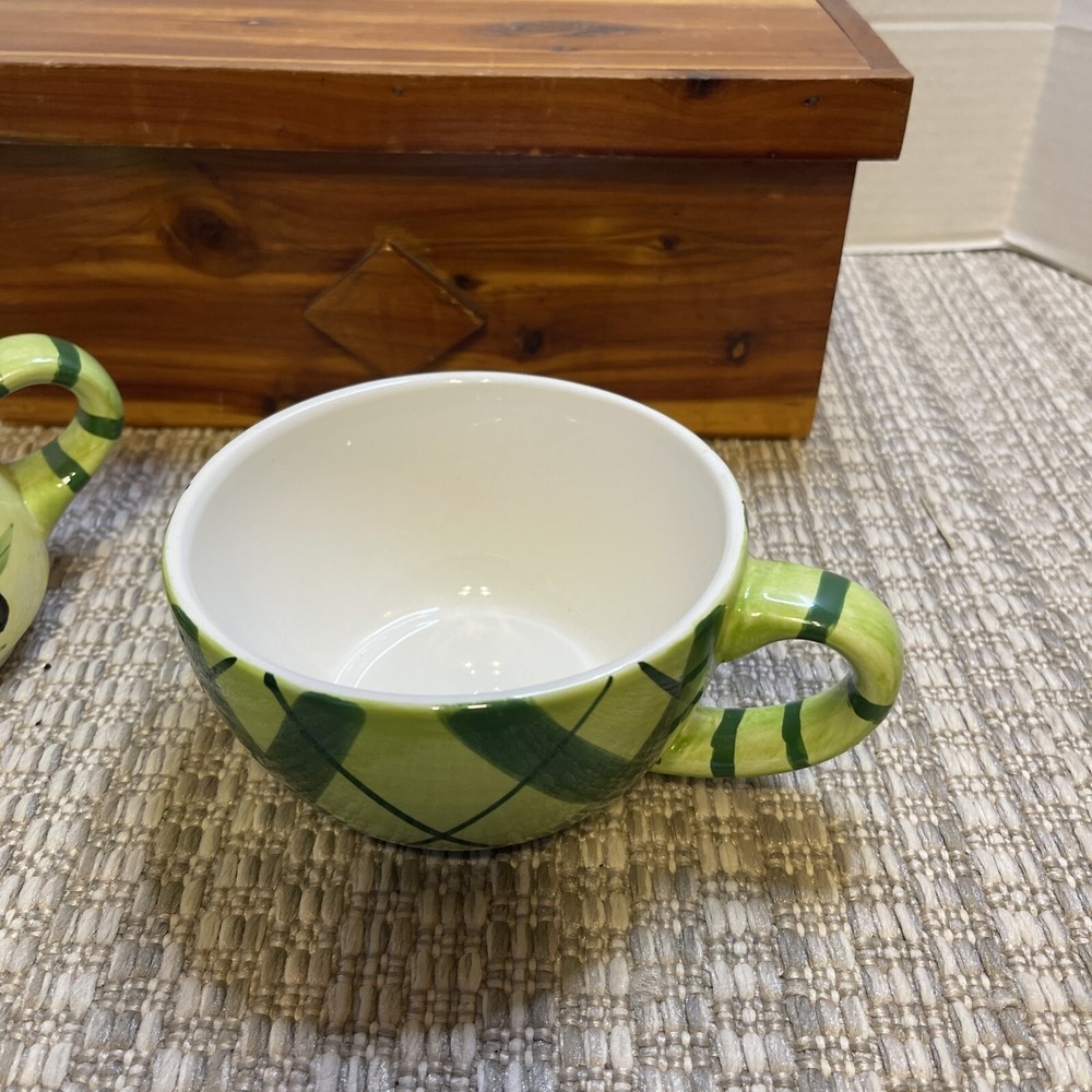 Olive Tea For One Set Teapot and Cup Stackable Kitchen Decor Ceramic - Picture 6 of 12